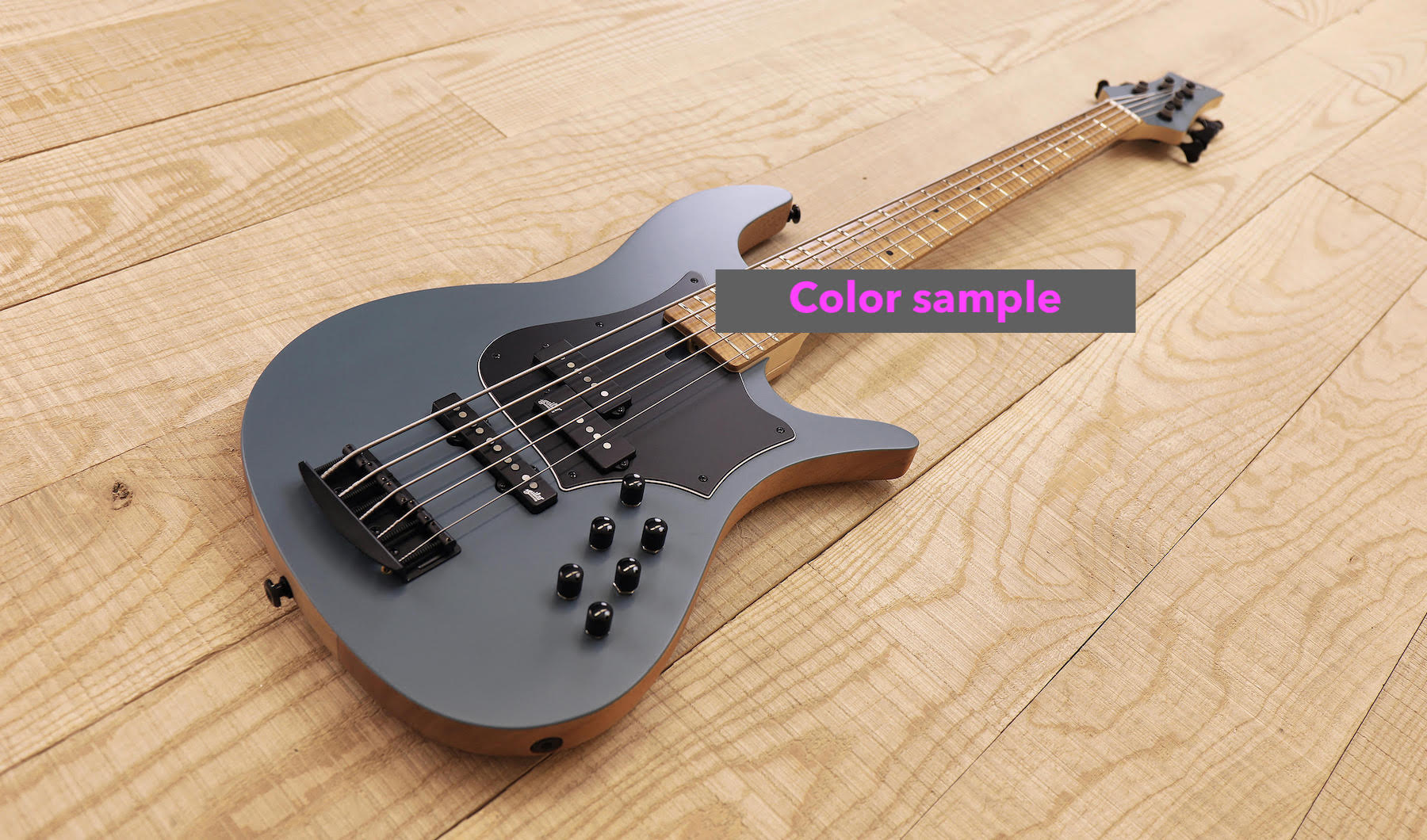F Bass BN5: Slate Blue Top, Roasted Flame Maple Fingerboard (ETA 